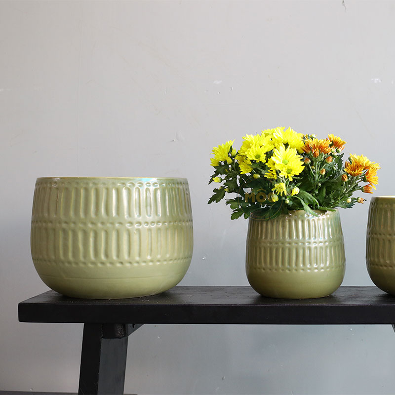 Mờ | 3744 Chậu ID Bầu Đáy Khía 21x21x19 M19