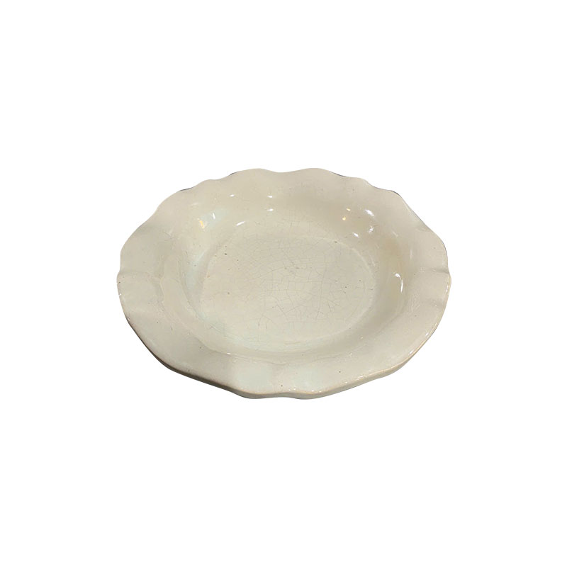 3089 Dĩa Gốm Miệng Bèo 25x25x5